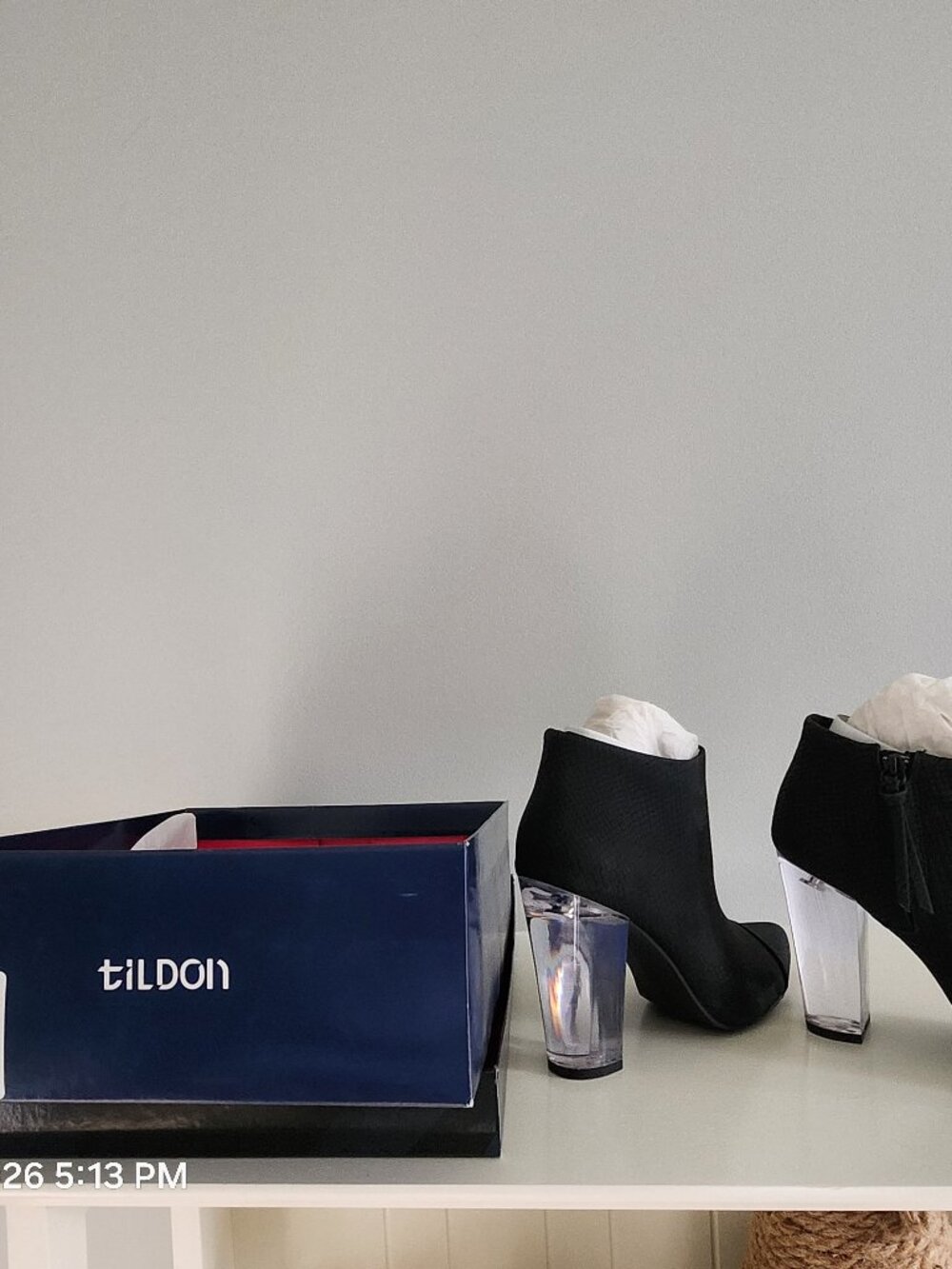 Ankle Boot with Lucite Heel